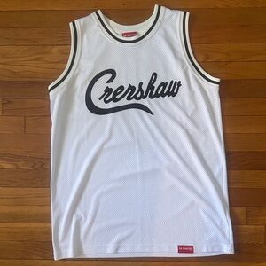 White and Black Crenshaw Basketball Jersey